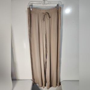 H&M Beige Flowy Wide-Leg Pants, Size MED